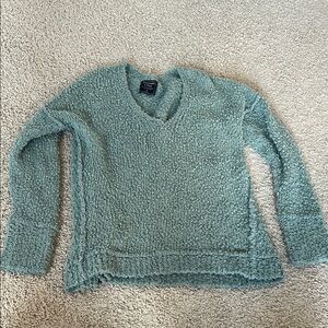 Abercrombie & Fitch Dusty Green Popcorn V-Neck Sweater